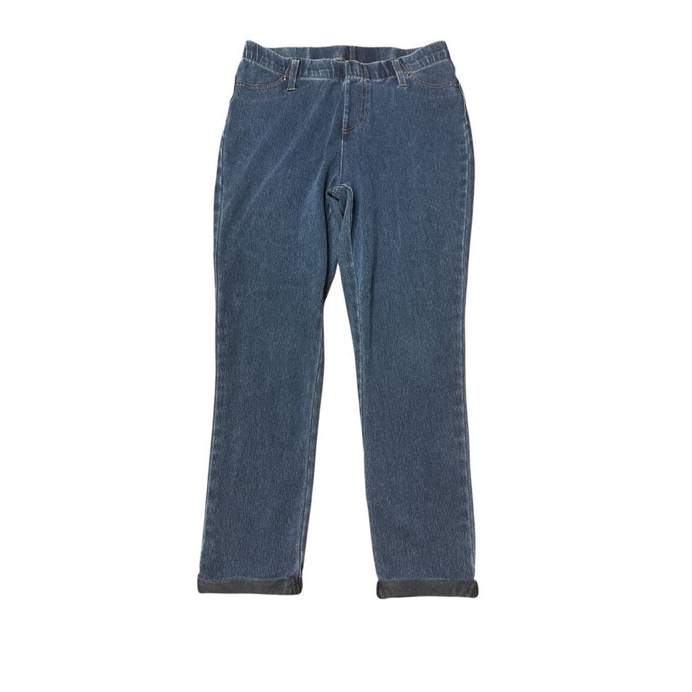 TIME AND TRU Cropped DENIM JEGGINGS Size Small (4/6) Blue Cuffed Medium WASH
